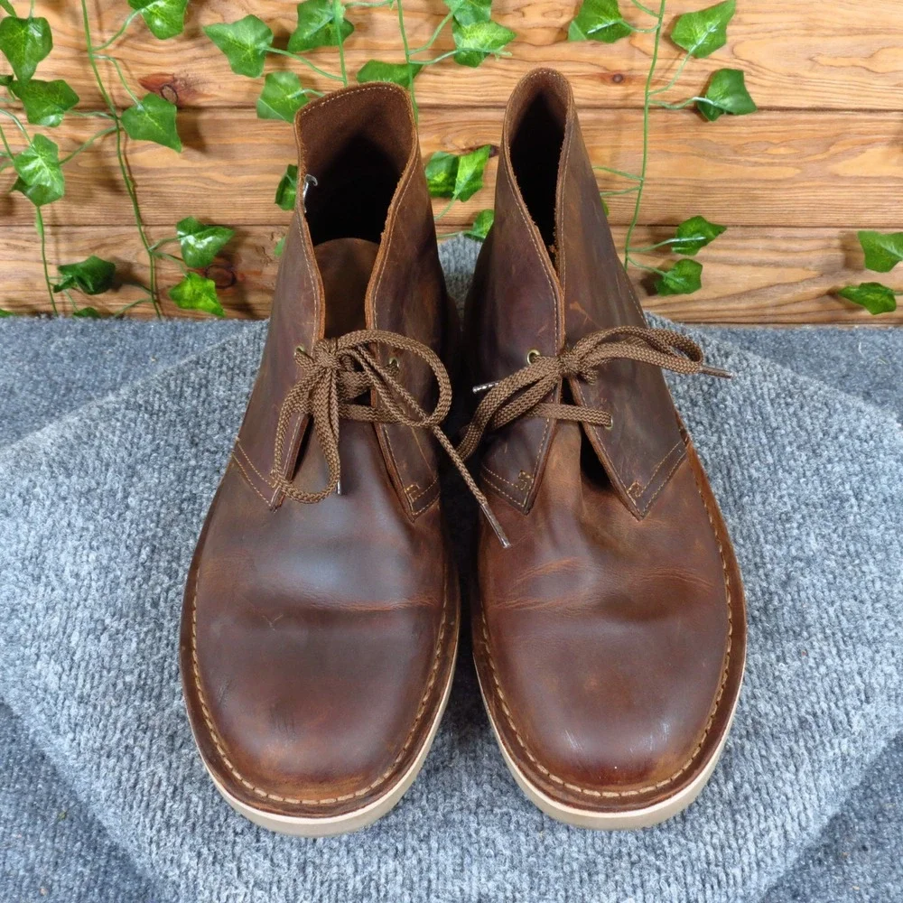 Clarks Bushacre Mens Chukka Boots Size 12 Daily Wear Brown Leather